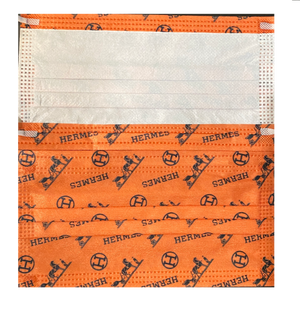 Orange Hermes Disposable Face Mask - Pack of 20