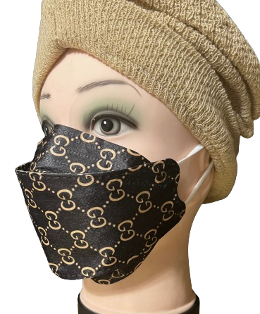 KF94 Brown-Gold GG Disposable Face Mask - Pack of 10