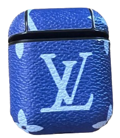 Blue Monogrammed Large Letters AirPod Cases