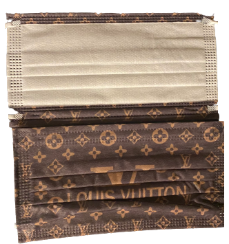 Louis Vuitton Inspired 3 Ply Disposable Face Mask, 10 pack Larry