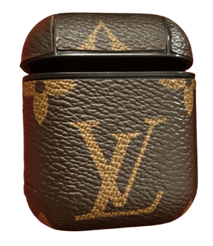 Shop LOUIS VUITTON Leather Case For Airpods - Brown