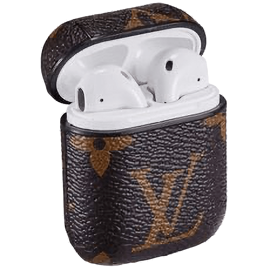 Brown-Gold Monogrammed Letters AirPod Cases - TrayToons