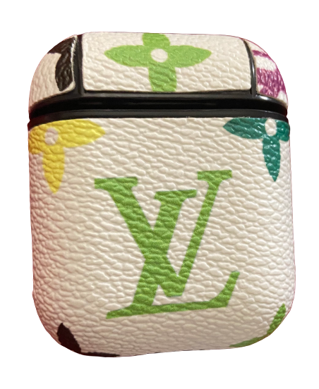 White-Rainbow Monogrammed Large Letters AirPod Cases
