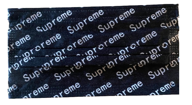 Black Supreme Cross Disposable Face Mask - Pack of 20